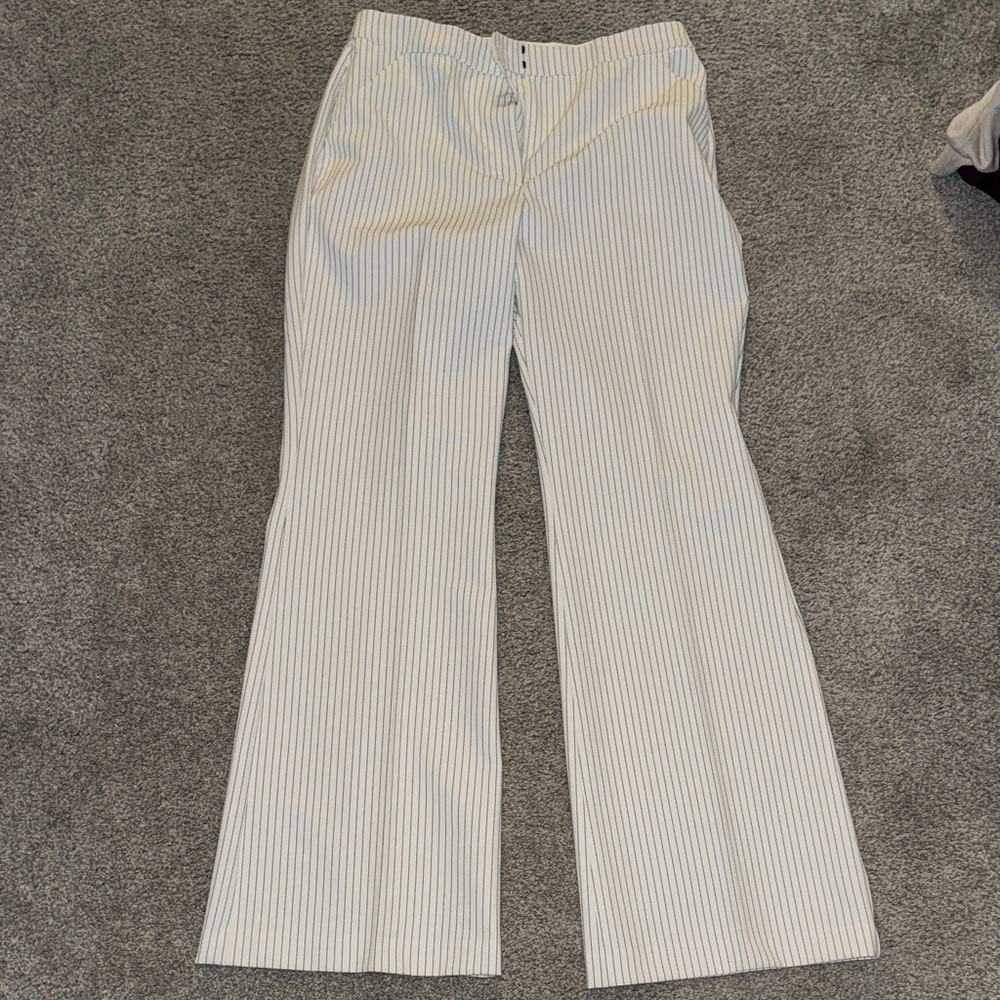 Express White Striped Trousers